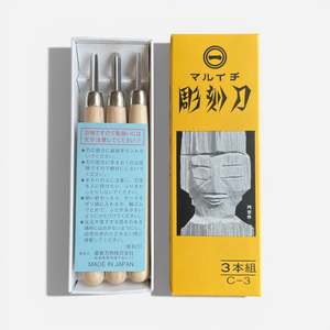 Printing Supplies: Maruichi Japanese Steel Lino & Wood Carving Tools Set of 3