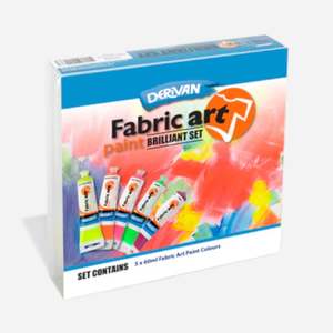 Derivan Fabric Art Paint Set - Brilliant Colours (Fluoro)