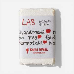 Khadi Paper Handmade 100% Cotton Sheets A8 Pack of 100