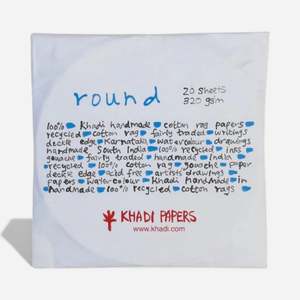 Paper: Khadi Paper ROUND Handmade 100% Cotton Rag Sheets 20