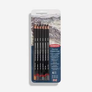 Colour Pencils: Derwent TINTED CHARCOAL 6 Pencil Set