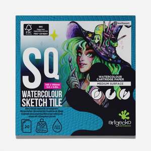 Paper: Art Gecko Watercolour Sketch Tile Square 14.8cm 300gsm