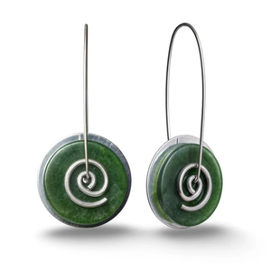 Products: Greenstone spiral earrings The Flower
