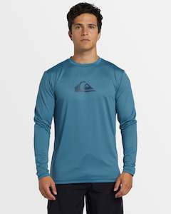 Mens Rashvests: Mens Solid Streak Long Sleeve Upf 50 Surf T-Shirt