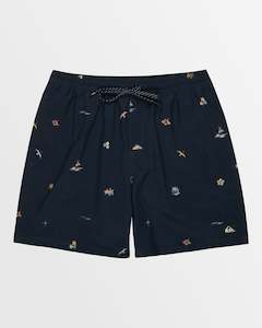 Mens Boardshorts Elastic Waist: Mens Surfsilk Mix Volley 17" Swim Shorts