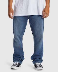 Mens Jeans: Mens Modern Wave Aged Straight Fit Jeans