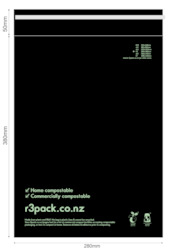 Compostable Courier Bags: Compostable Courier Bag Foolscap / FS 275x380mm (pack of 100)