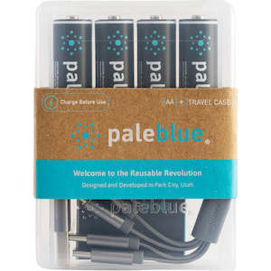 Rechargeable Batteries: USB Rechargeable Pale Blue AA 4-pack (incl USB-C charging cable)
