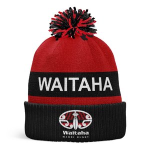 Waitaha Maori Rugby: Waitaha Māori Rugby Pom Pom Beanie