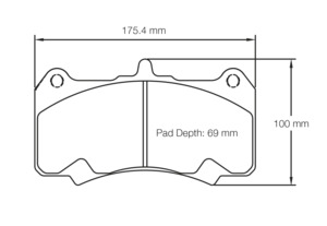 Pagid racing brake pads U8258 to fit AP Racing CP8520, CP8521, CP8522 calipers