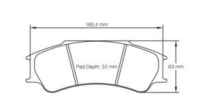 Pfc Ms: Pagid racing brake pads U4923 Ginetta G55 GT3, Renault RS01 front