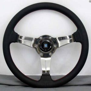 Steering Wheels: Deep Corn Perforated Leather Chrome Spoke 330mm 6069.33.3093