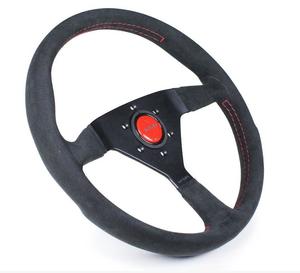 Steering Wheels: Montecarlo Alcantara 350mm Red Stitch