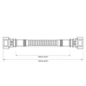 Nuke Performance: Nuke Pre-assembled in tank 100mm fuel hose with SAE 9.49 180° to SAE 9.49 180° quick connect (Order in)