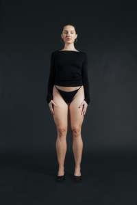 Underwear: French String Brief - Black Organic Stretch Cotton (Ready-to-Ship)