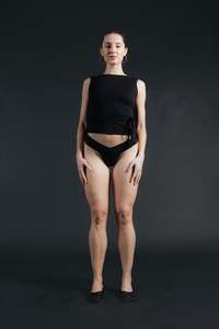 Underwear: Easy G French Brief - Black organic stretch cotton (Ready-to-Ship)