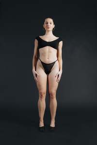 Underwear: Mesh String G Brief - Black (PO)