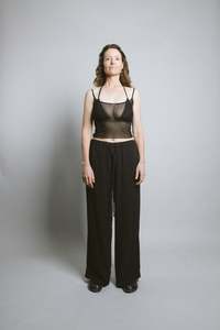 Silk Mesh Cami - Black (PO)