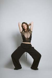 Silk Mesh SS Tee - Black (PO)