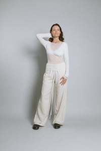 Accessible Everyday: Longline Silk Mesh Tee - White (PO)