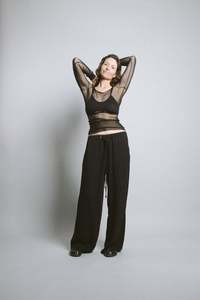 Accessible Everyday: Longline Silk Mesh Tee - Black (PO)