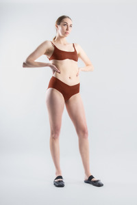 Swim: Mid-Rise LL Full Swim Brief - Burnt Ochre (PO)