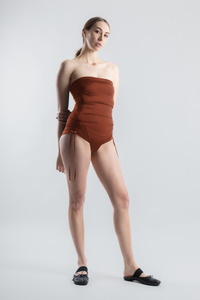 Swim: Tube One-piece Swimsuit - Burnt Ochre (PO)