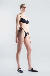 Dipped Tie Swim Brief - Black (PO)