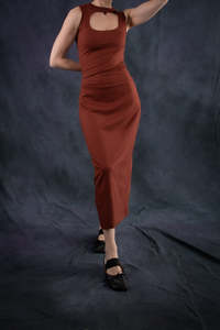 Mini Oval Maxi Dress - Burnt Ochre (PO)