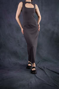 Dresses Current: Mini Oval Maxi Dress - Gunmetal (PO)