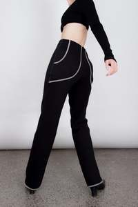 Babs Pant -  Sage on Black (PO)