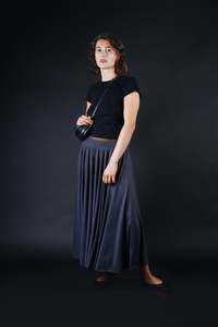 Norma Maxi Skirt - Gunmetal (PO)