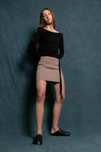 Tube Mini Skirt - Mushroom Crepe (PO)