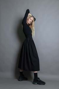 L/S Office Maxi Dress - Black (Ready-to-ship)