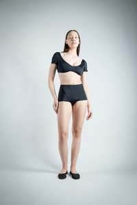 Mini Geraldine Swim Top - Black (Ready-to-Ship)