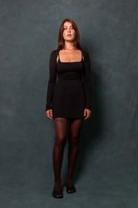 Under 200: Tube Mini Skirt - Black Crepe (Ready-to-Ship)