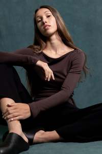 Long Sleeved Baby Tee - Cocoa (PO)