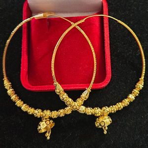 22ct Gold Big size Bali Earrings with Jhumka - GJEB039