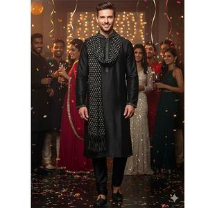 Simple Black Sherwani-MSF002