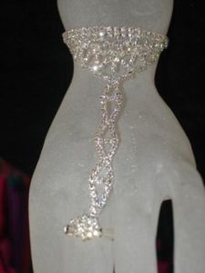 CZ Bangle Bracelet with Ring attached