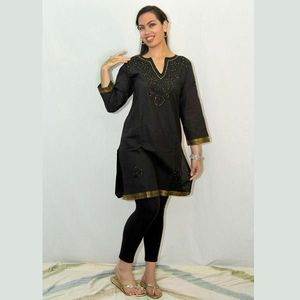 Lucknowi style Black Kurti-IWKT024