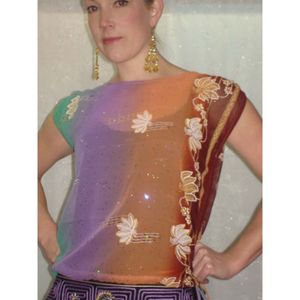 Multi-Coloured Sheer Top-IWKT012