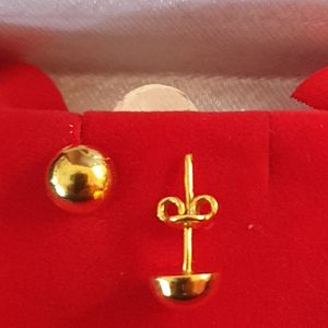 GJES026-22ct Gold Plain Earring studs