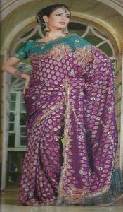Purple and Torquoise Saree - SE014