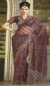 Gorgeous in Wine Saree-SE028