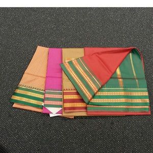 Sarees: Art Silk Sarees in checkered design-SC008