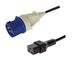 Custom Cable: Fitted 16A CEEform (caravan) Plug to Moulded 16A C19-Lock Socket, &hellip;