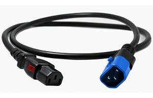 Products: Dual Locking C14 IEC to C13 IEC Black 1mm2 Power Cord