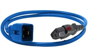 Dual Locking C20-C13 Blue Power Cord - 6 Pack