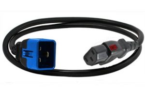 Dual Locking C20-C13 Black Power Cord